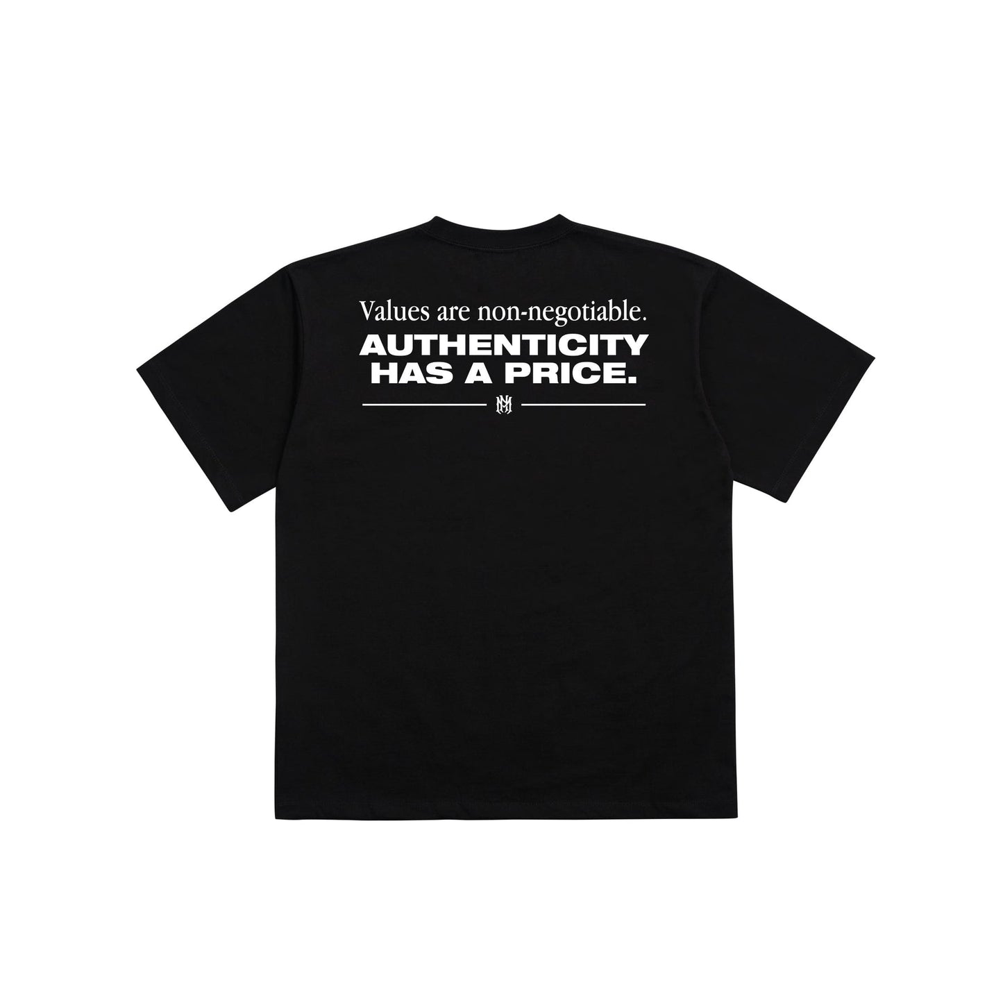 'VALUES' Tシャツ - BLACK