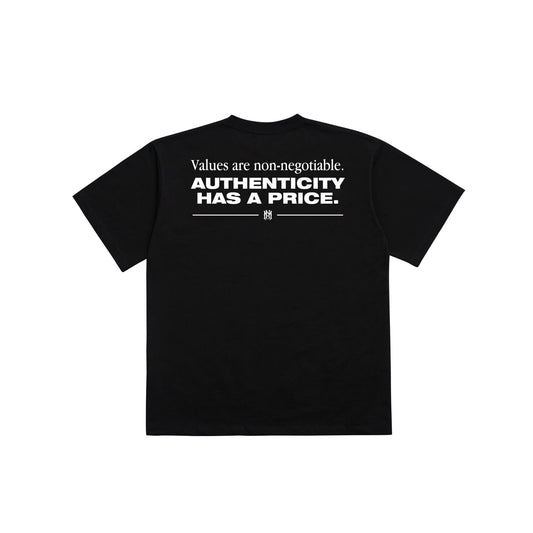 'VALUES' Tシャツ - BLACK