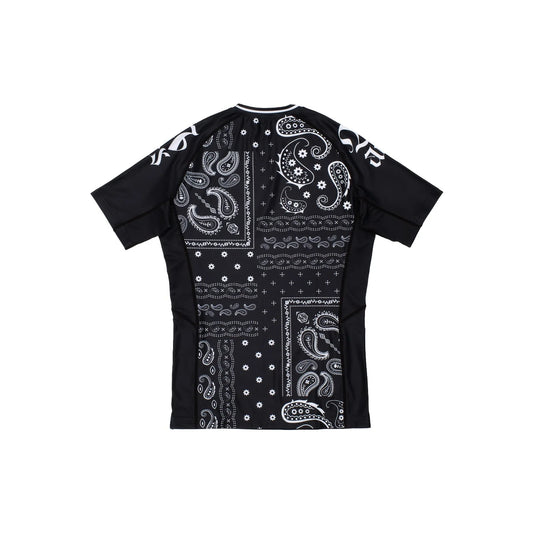 'PAISLEY' ラッシュガード (BLACK) 半袖