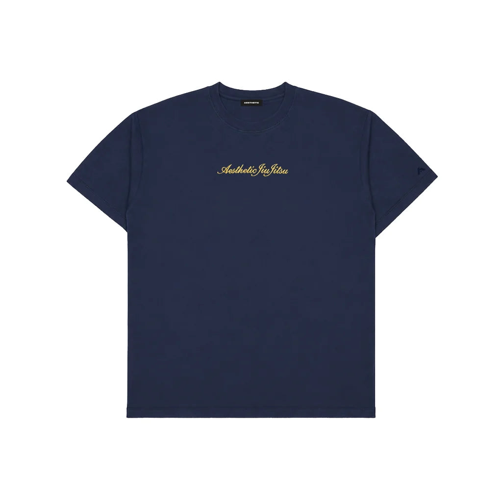 'CURSIVE' OVERSIZED Tシャツ NAVY