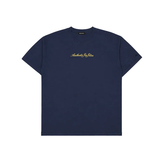 'CURSIVE' OVERSIZED Tシャツ NAVY