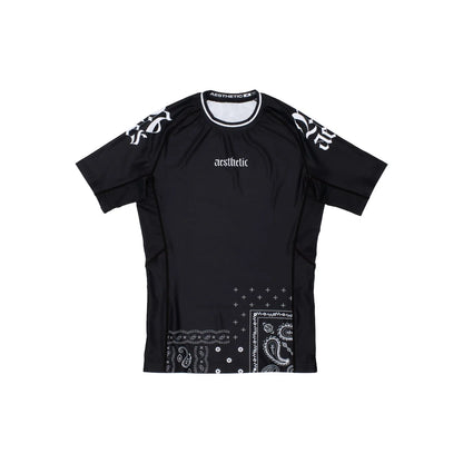 'PAISLEY' ラッシュガード (BLACK) 半袖