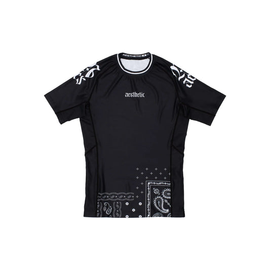 'PAISLEY' ラッシュガード (BLACK) 半袖